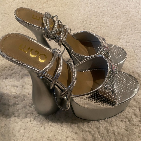 EGO Shoes - EGO bite me lace up heels in silver